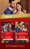 The Desire Collection September 2023: Breaking the Rancher's Rules (Texas Cattleman's Club: Diamonds & Dating App) / The Trouble with an Heir / Her One Night Consequence /... (9780263319866)