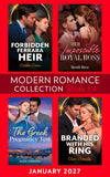 Modern Romance January 2027 Books 1-4: Her Impossible Royal Boss (Enemies by Royal Blood) / Forbidden Ferrara Heir / The Greek Pregnancy Test (Hot, Greek and God-Like) / Branded with His Ring by Heidi Rice, Caitlin Crews, Jackie Ashenden and Clare Connelly (9780008954345)