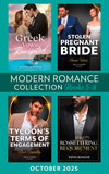 Modern Romance October 2025 Books 5-8: Greek Vows Revisited (Convenient Wives Club) / Stolen Pregnant Bride / The Rossetti Ring Requirement / Tycoon's Terms of Engagement by Natalie Anderson, Annie West, Pippa Roscoe and Clare Connelly (9780008948313)