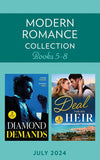 Modern Romance July 2024 Books 5-8: Heir Ultimatum (The Diamond Club) / Greek's Forbidden Temptation / Reclaimed with a Ring / Italian's Stolen Wife (Mills & Boon Collections) by Michelle Smart, Millie Adams, Louise Fuller and Lorraine Hall