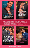 Modern Romance August 2026 Books 1-4: At the Greek's Mercy / Royally His in Hate / My After-Hours Secret / Boss's Baby of Scandal by Louise Fuller, Caitlin Crews, Maya Blake and Lorraine Hall (9780008953423)