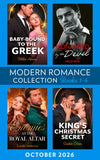 Modern Romance October 2026 Books 1-4: Kidnapped by the Devil (Captive Mafia Seductions) / Baby-Bound to the Greek / Enemies at the Royal Altar / King's Christmas Secret by Heidi Rice, Millie Adams, Natalie Anderson and Caitlin Crews (9780008954147)