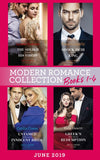 Modern Romance June 2019 Books 1-4: The Sheikh Crowns His Virgin (Billionaires at the Altar) / Greek's Baby of Redemption / Shock Heir for the King / Untamed Billionaire's Innocent Bride by Lynne Graham, Kate Hewitt, Clare Connelly and Caitlin Crews