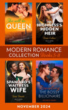 Modern Romance November 2024 Books 5-8: She Will Be Queen (Wed into a Billionaire's World) / His Highness's Hidden Heir / Resisting the Bossy Billionaire / Spaniard's Waitress Wife by Carol Marinelli, Dani Collins, Michelle Smart and Kate Hewitt (9780008944070)