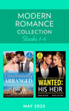 Modern Romance May 2025 Books 1-4: His Royal Bride Replacement / A Wedding Between Enemies / Crowned for His Son / Hidden Heir, Italian Wife (Mills & Boon Collections) by Lynne Graham, Lorraine Hall, Maya Blake and Dani Collins (9780263417340)